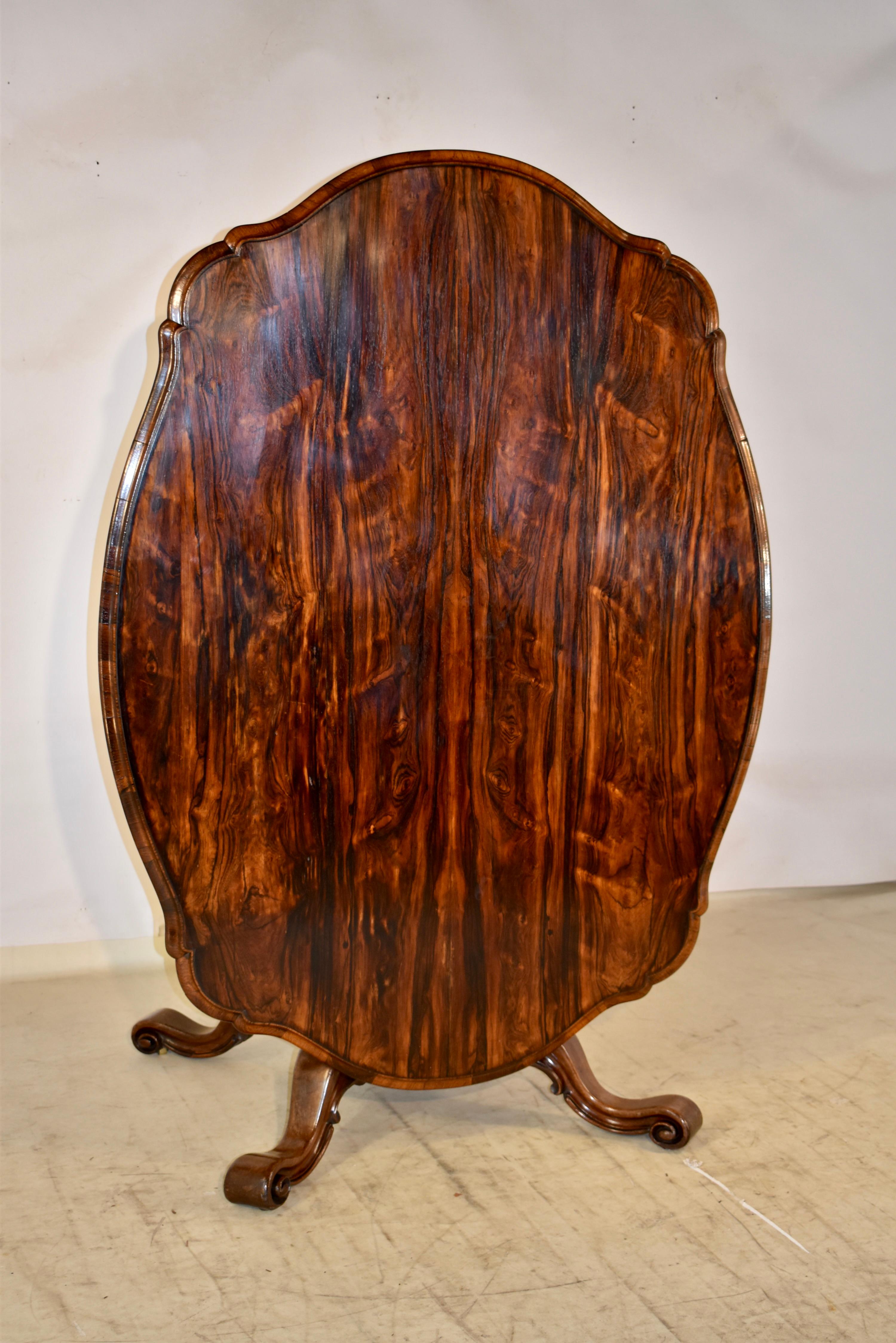 English 19th Century Rosewood Tilt-Top Table For Sale