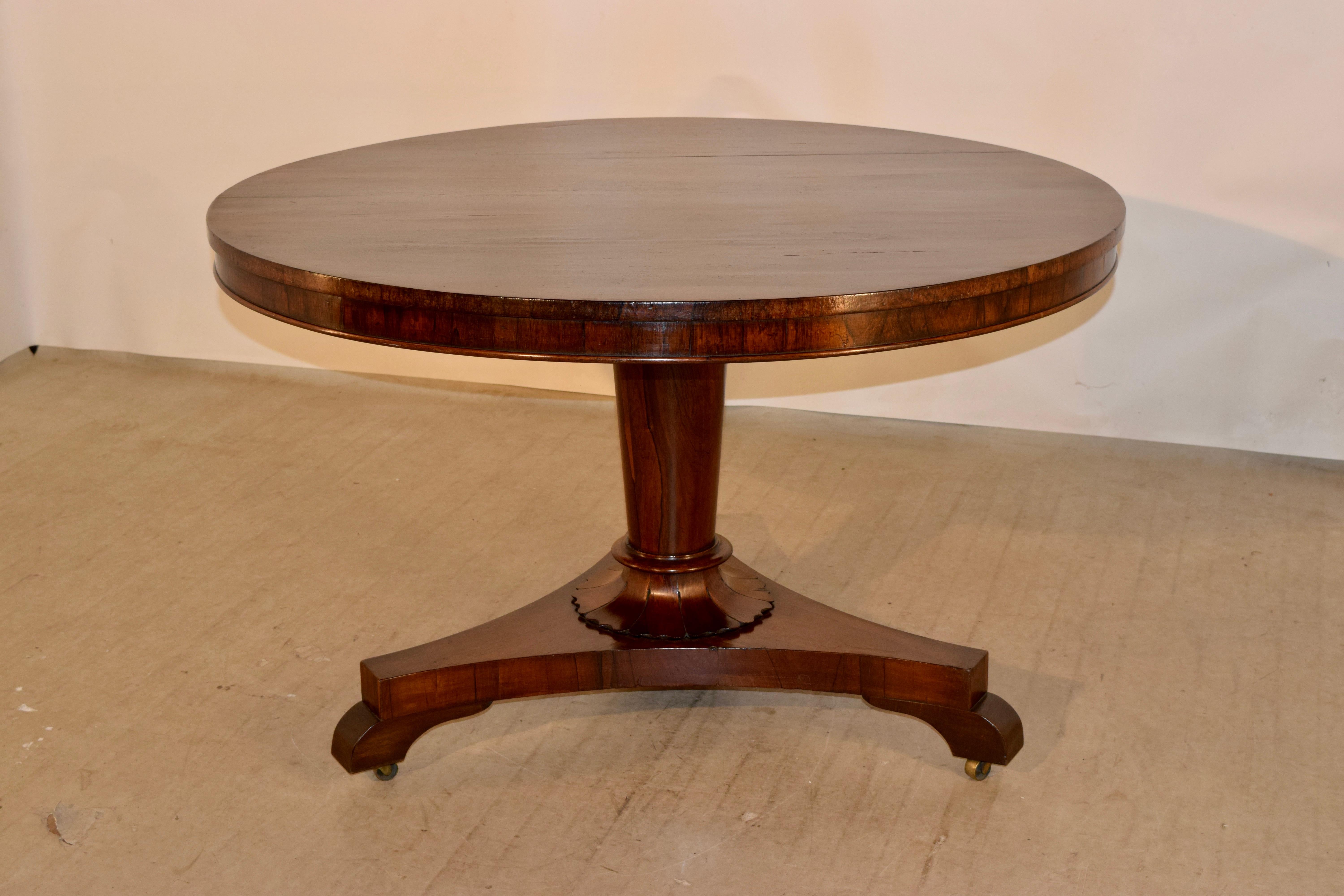 19th Century Rosewood Tilt-Top Table In Good Condition In High Point, NC