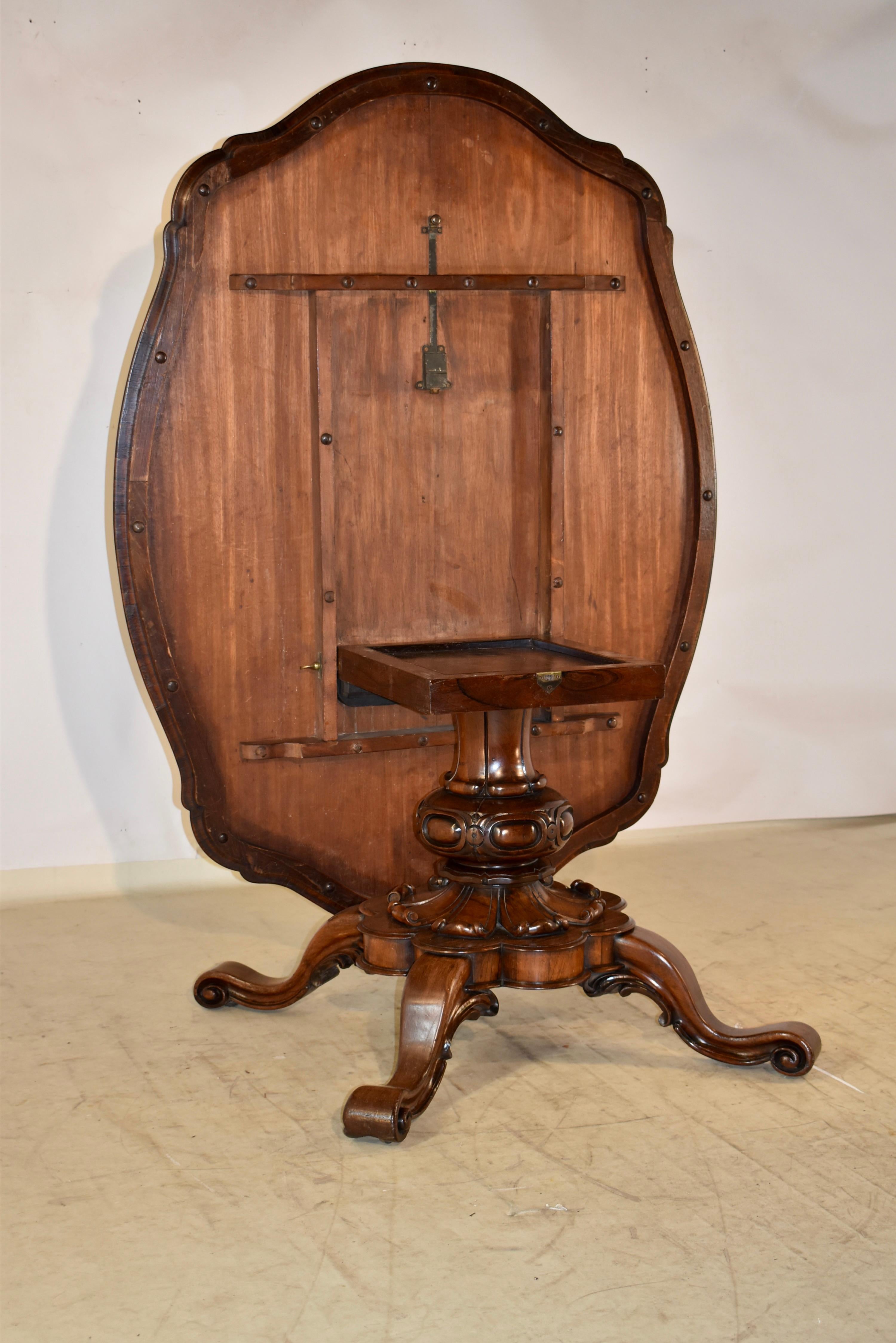 19th Century Rosewood Tilt-Top Table For Sale 1