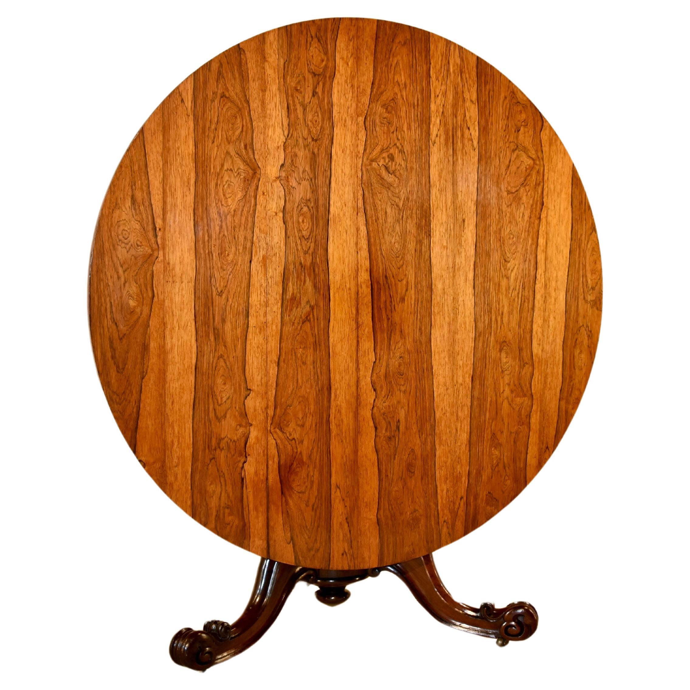 19th Century Rosewood Tilt-Top Table For Sale