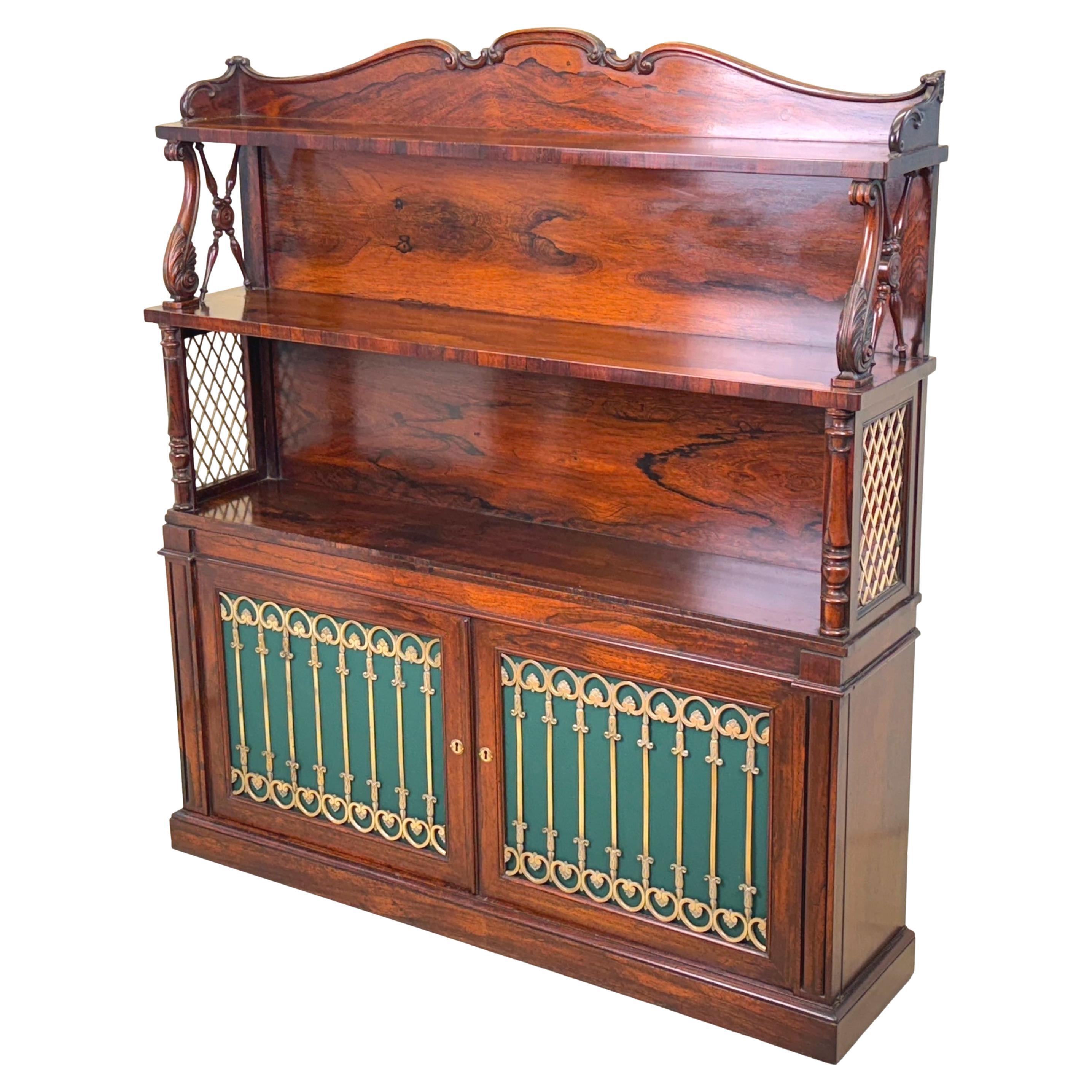 19th Century Rosewood Waterfall Side Cabinet