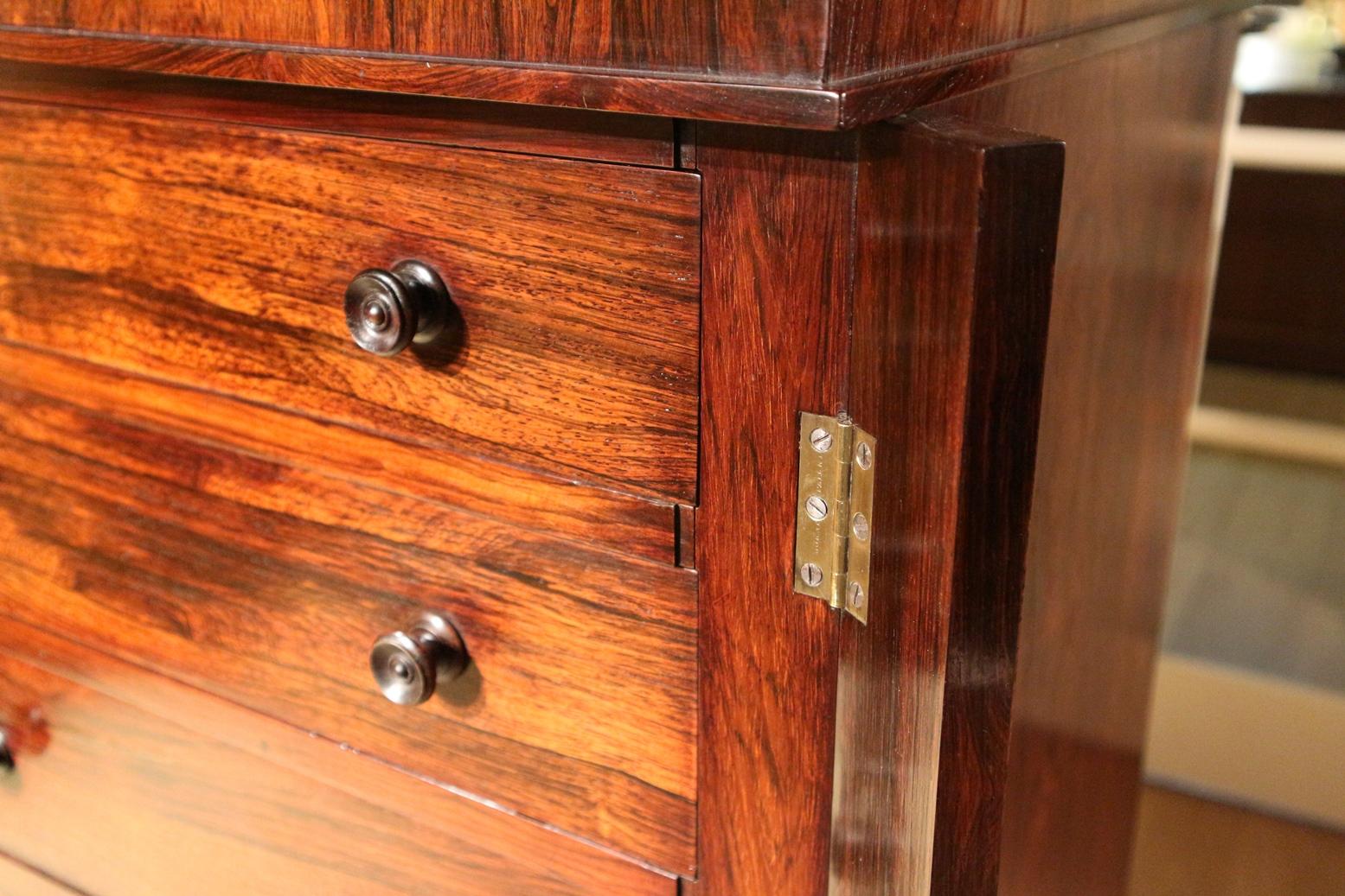 George IV 19th Century Rosewood Wellington Chest of Drawers