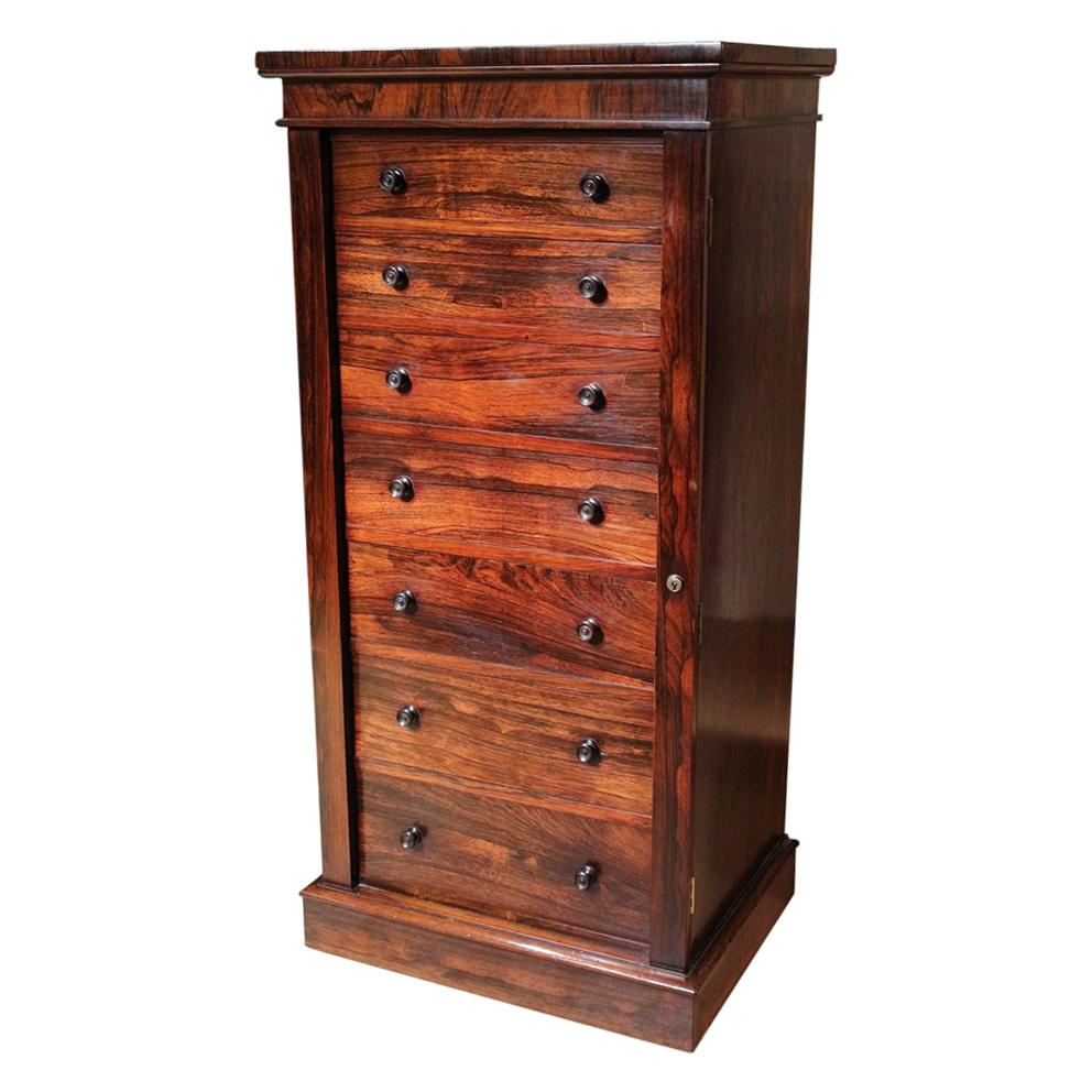 19th Century Rosewood Wellington Chest of Drawers
