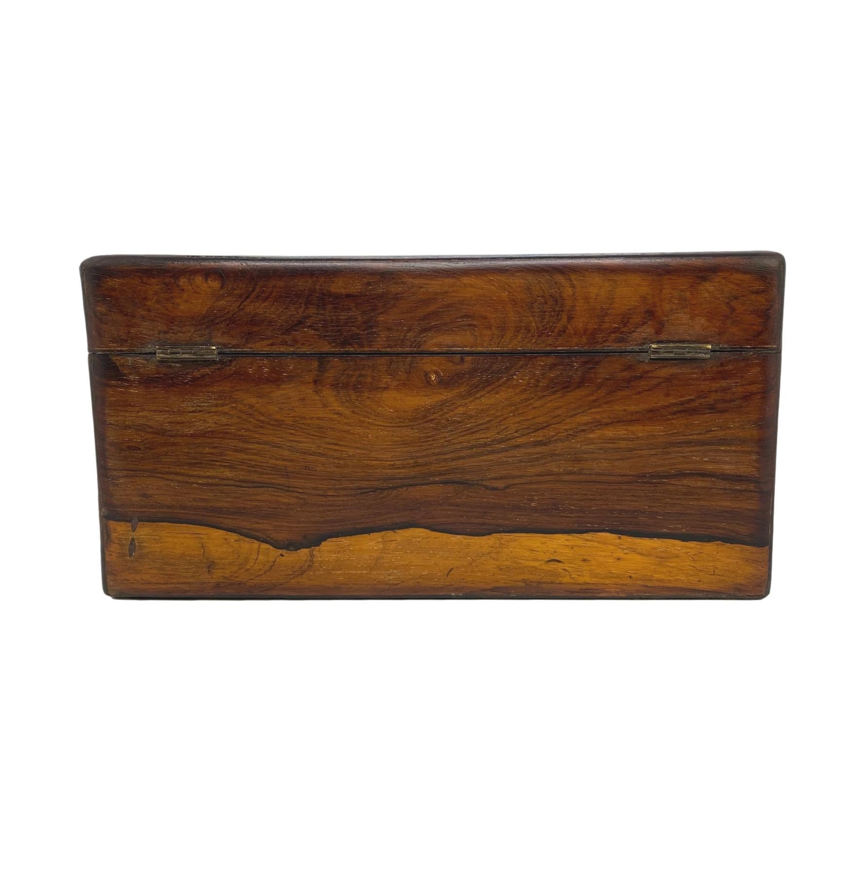Hand-Crafted 19th Century Rosewood Writing Box For Sale