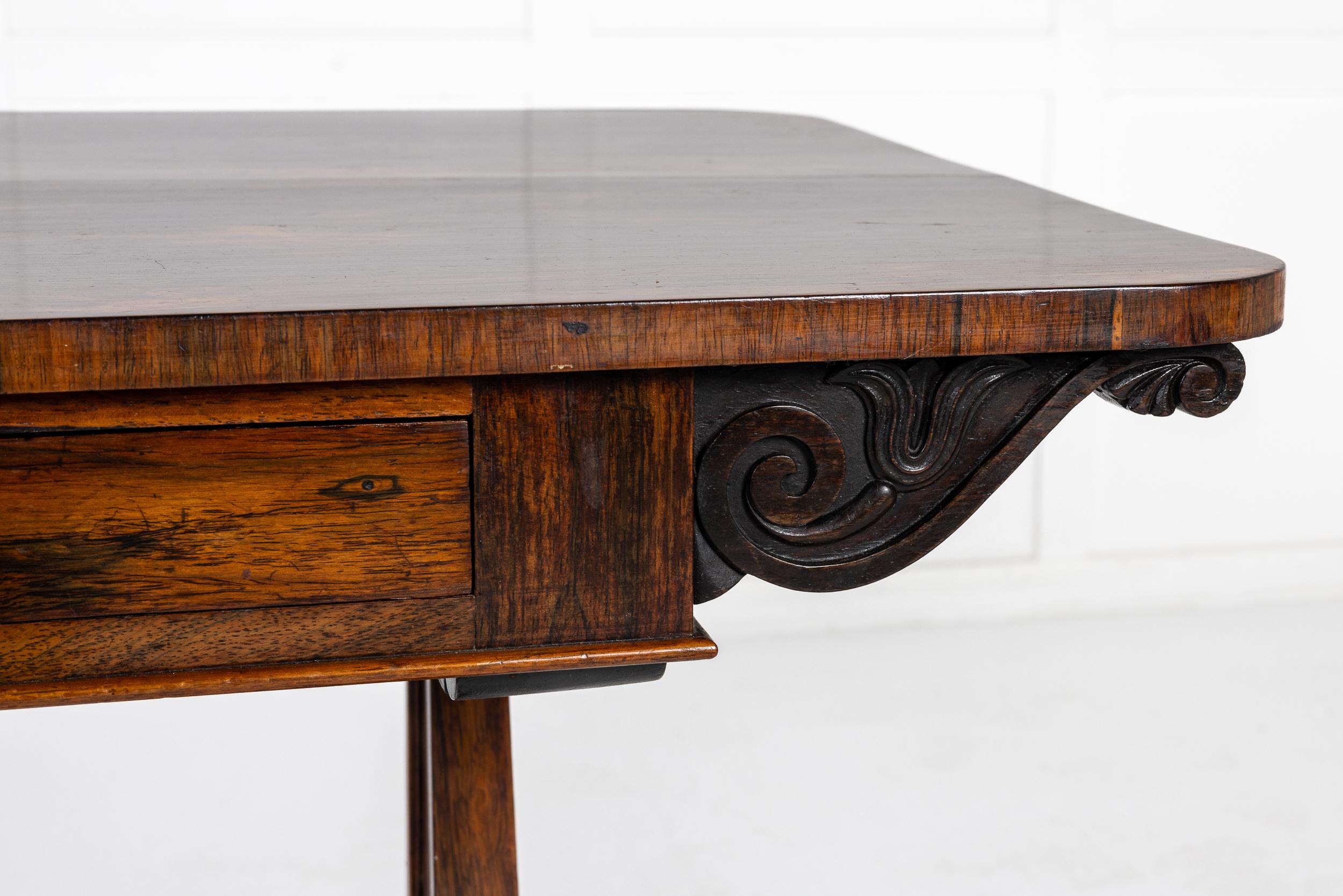 19th Century Rosewood Writing Table In Good Condition For Sale In Gloucestershire, GB