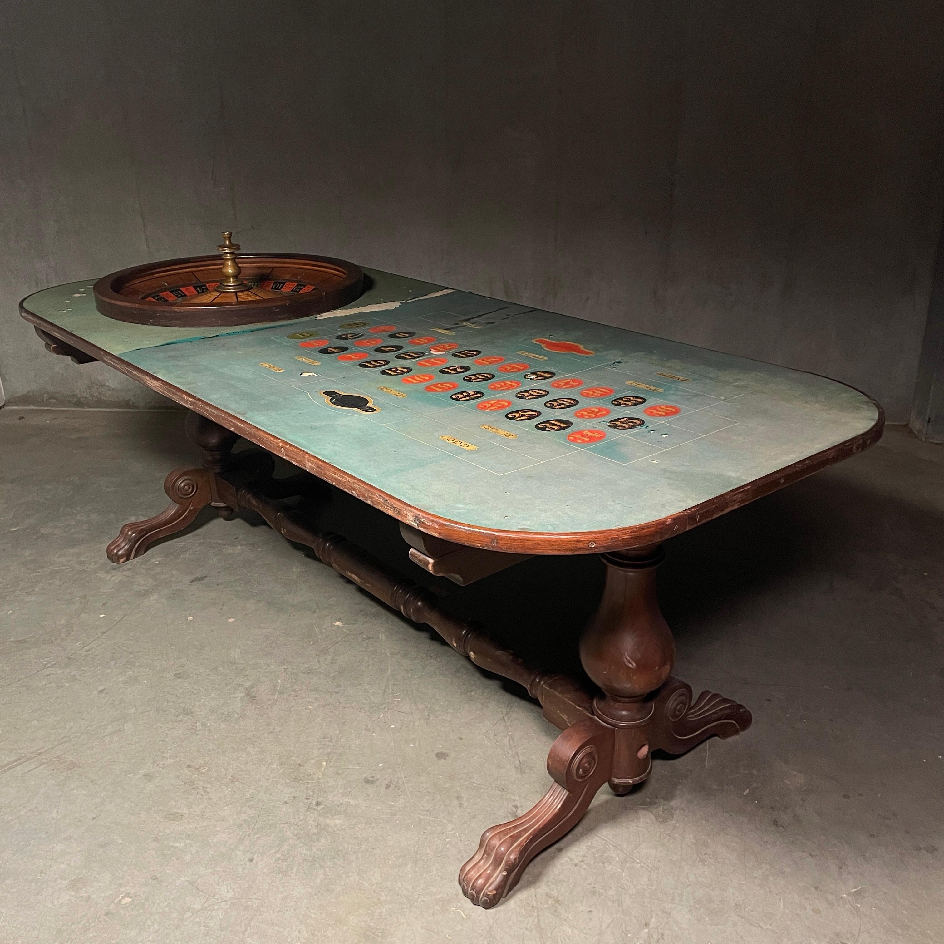 Brass 19th century ROULETTE WHEEL TABLE By the William Ellis Co.