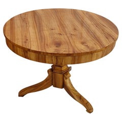 Antique 19th Century Round Biedermeier Cherrywood Table