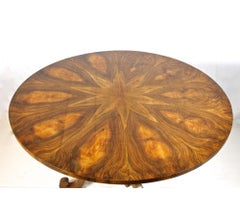 19th Century Round Biedermeier Dining Table / Center Table, Nutwood, AT ca 1835