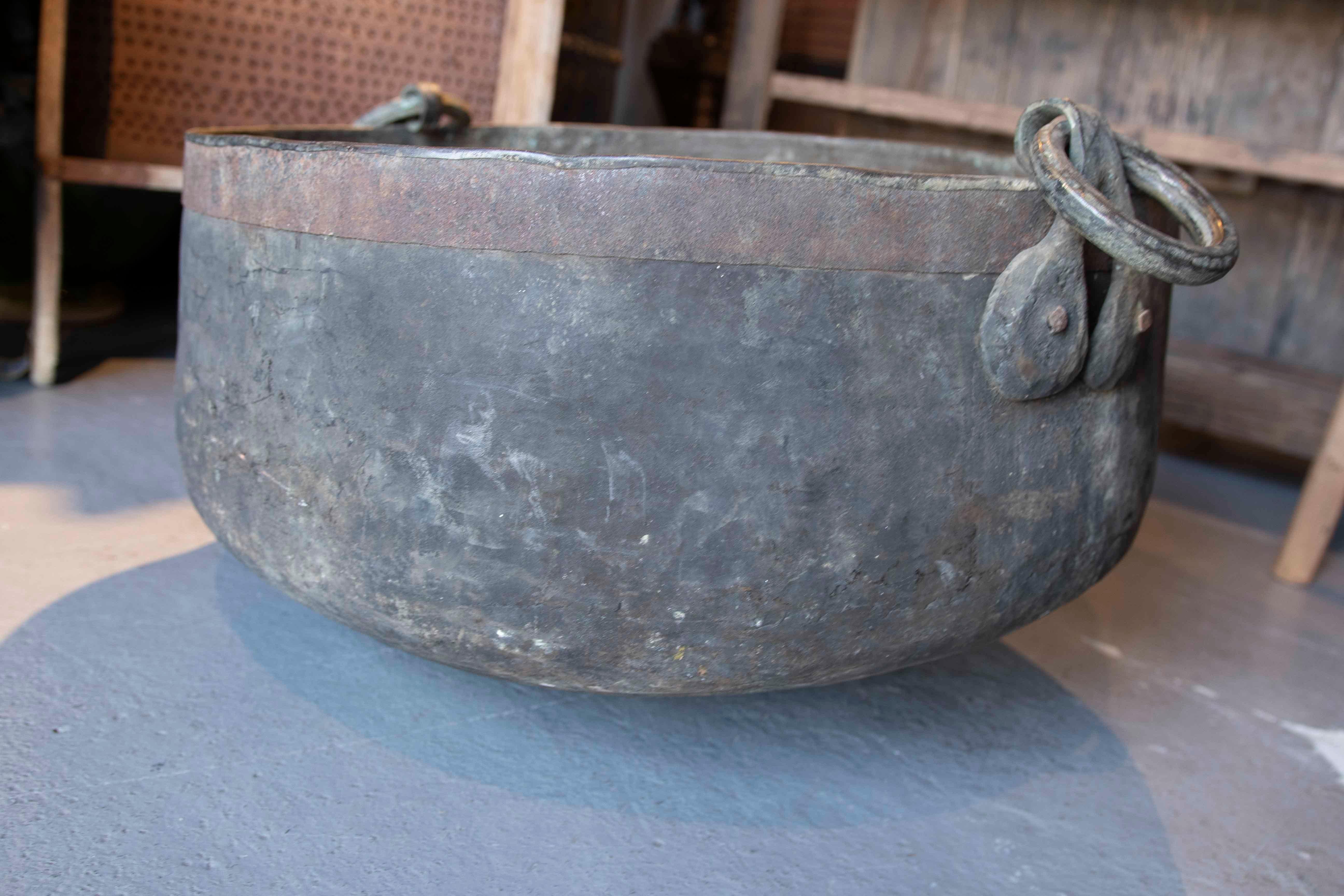 19th Century Round Bronze Cooking Casserole with Handles  For Sale 13