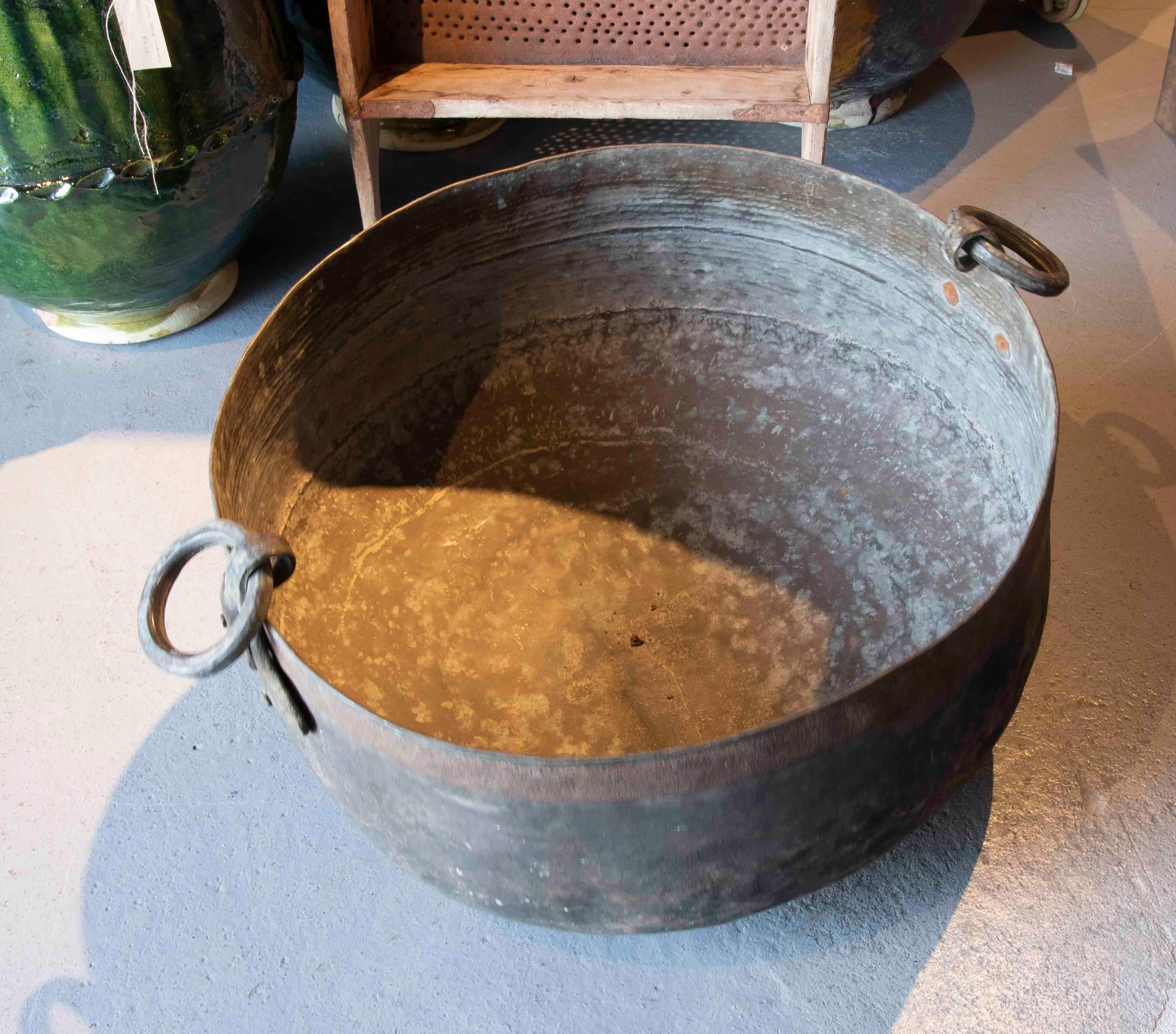 19th Century Round Bronze Cooking Casserole with Handles  For Sale 3