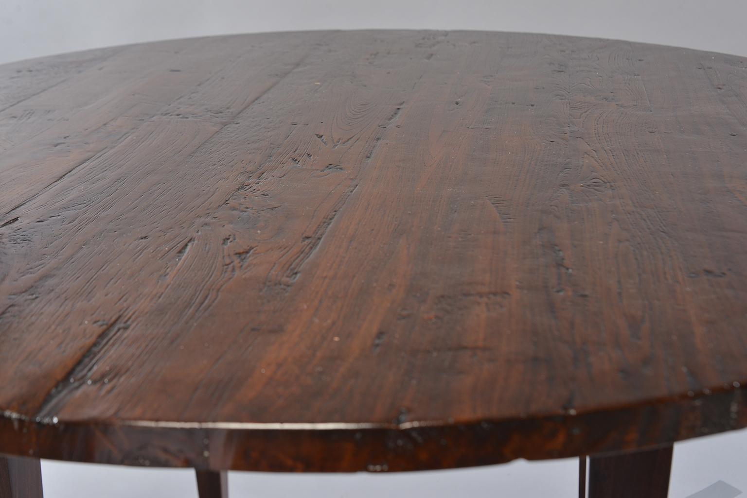 Rustic 19th Century Round Chestnut Farm Table