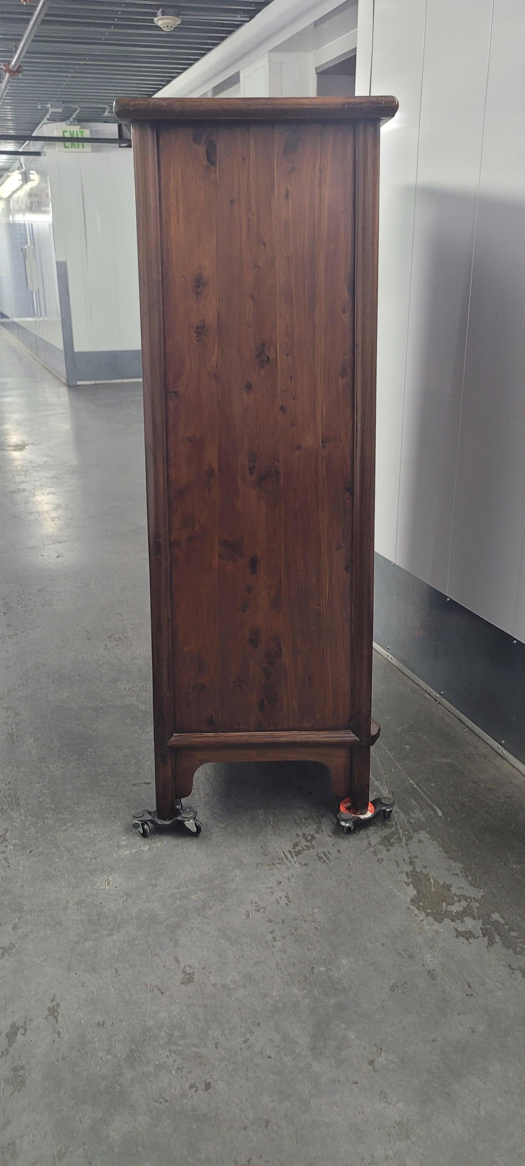 Hardwood 19th Century Round Cornered Cabinet For Sale