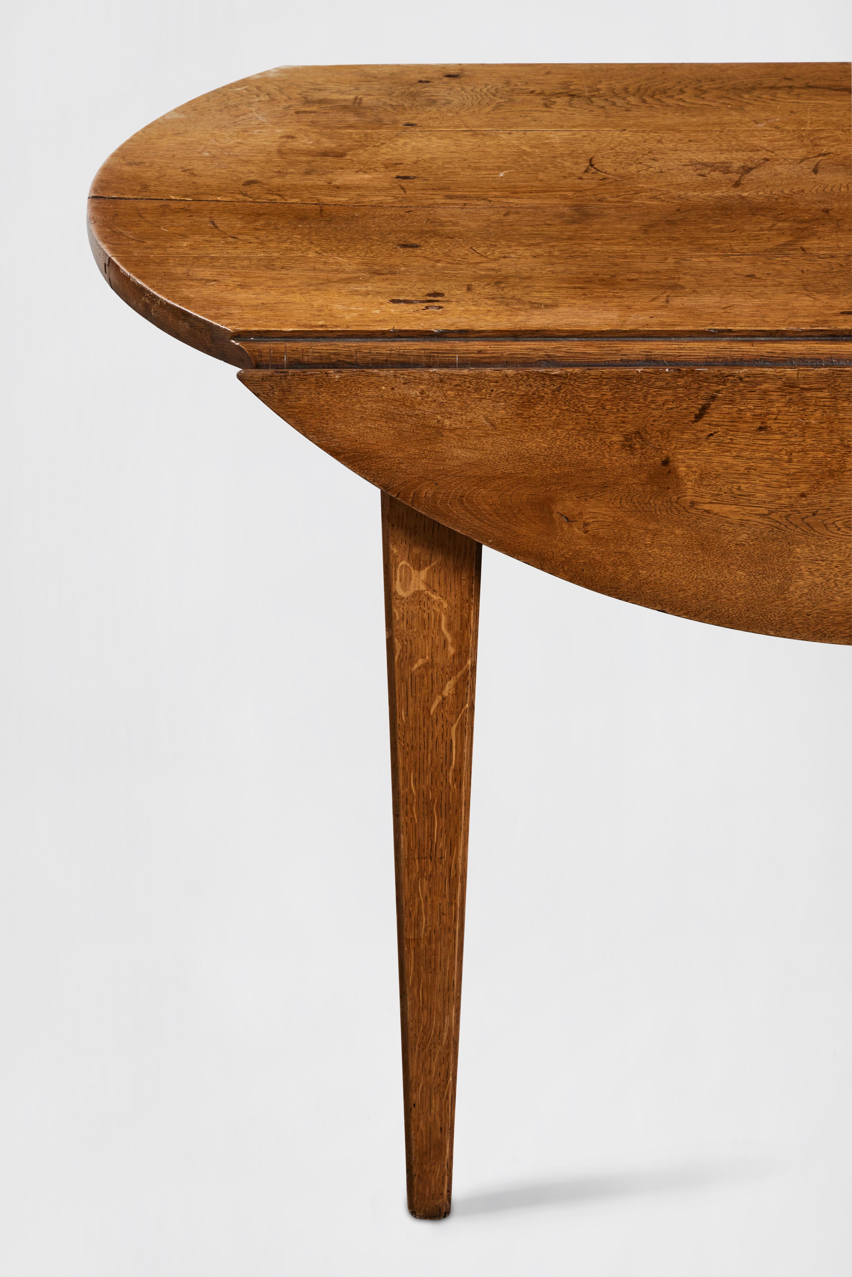 19th Century Round Gateleg Oak Table from Pierre Deux 3