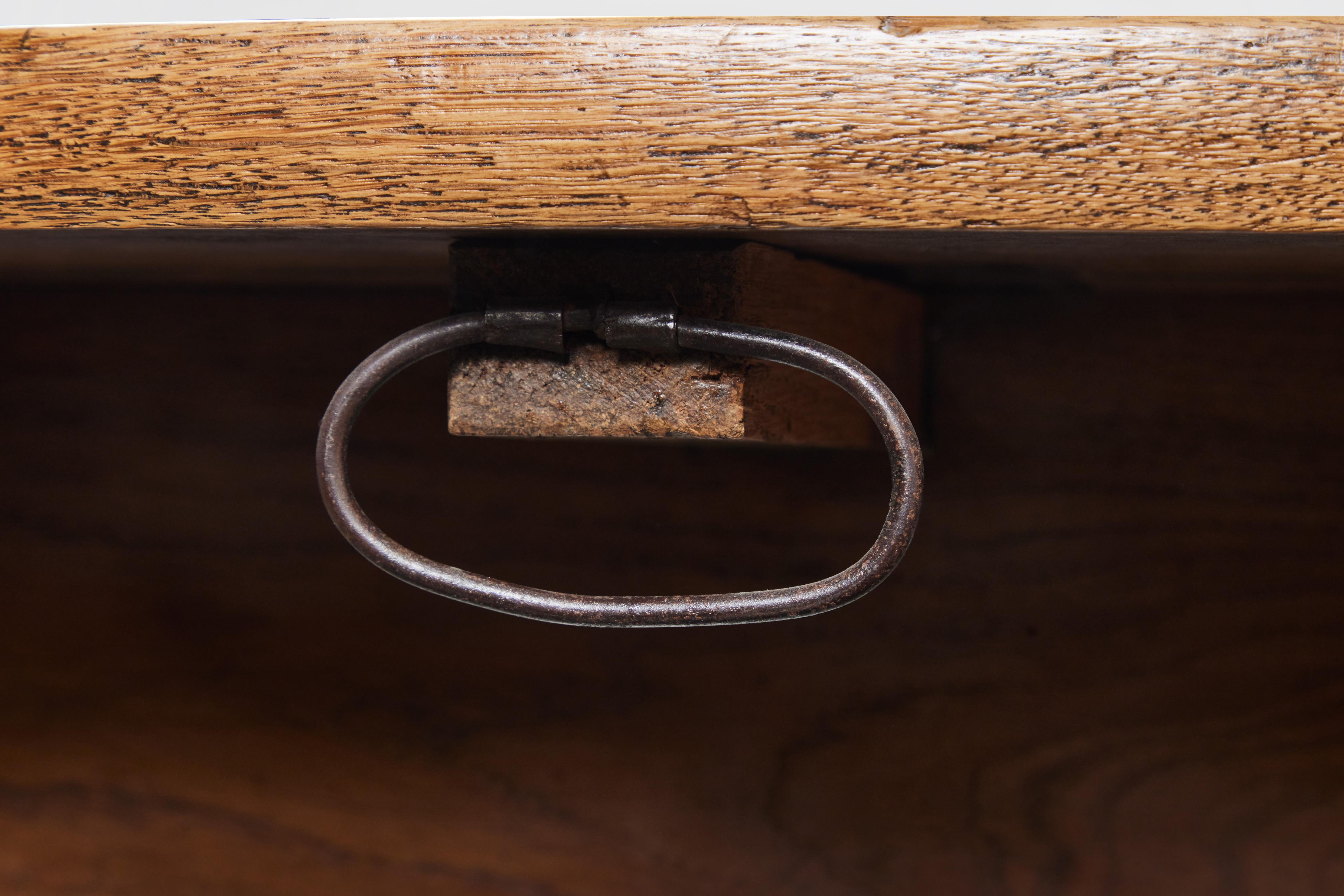 19th Century Round Gateleg Oak Table from Pierre Deux 6