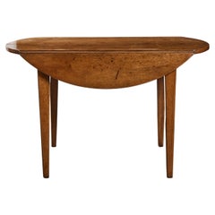 19th Century Round Gateleg Oak Table from Pierre Deux