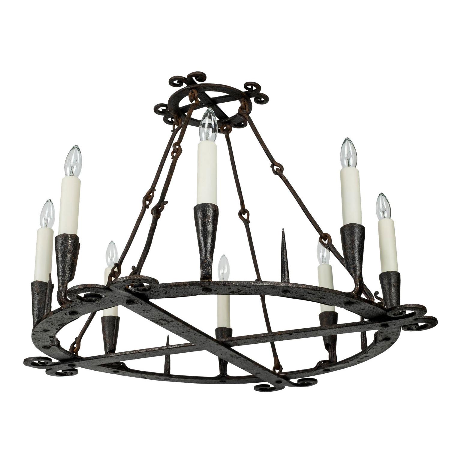 19th Century Round Iron Chandelier at 1stDibs