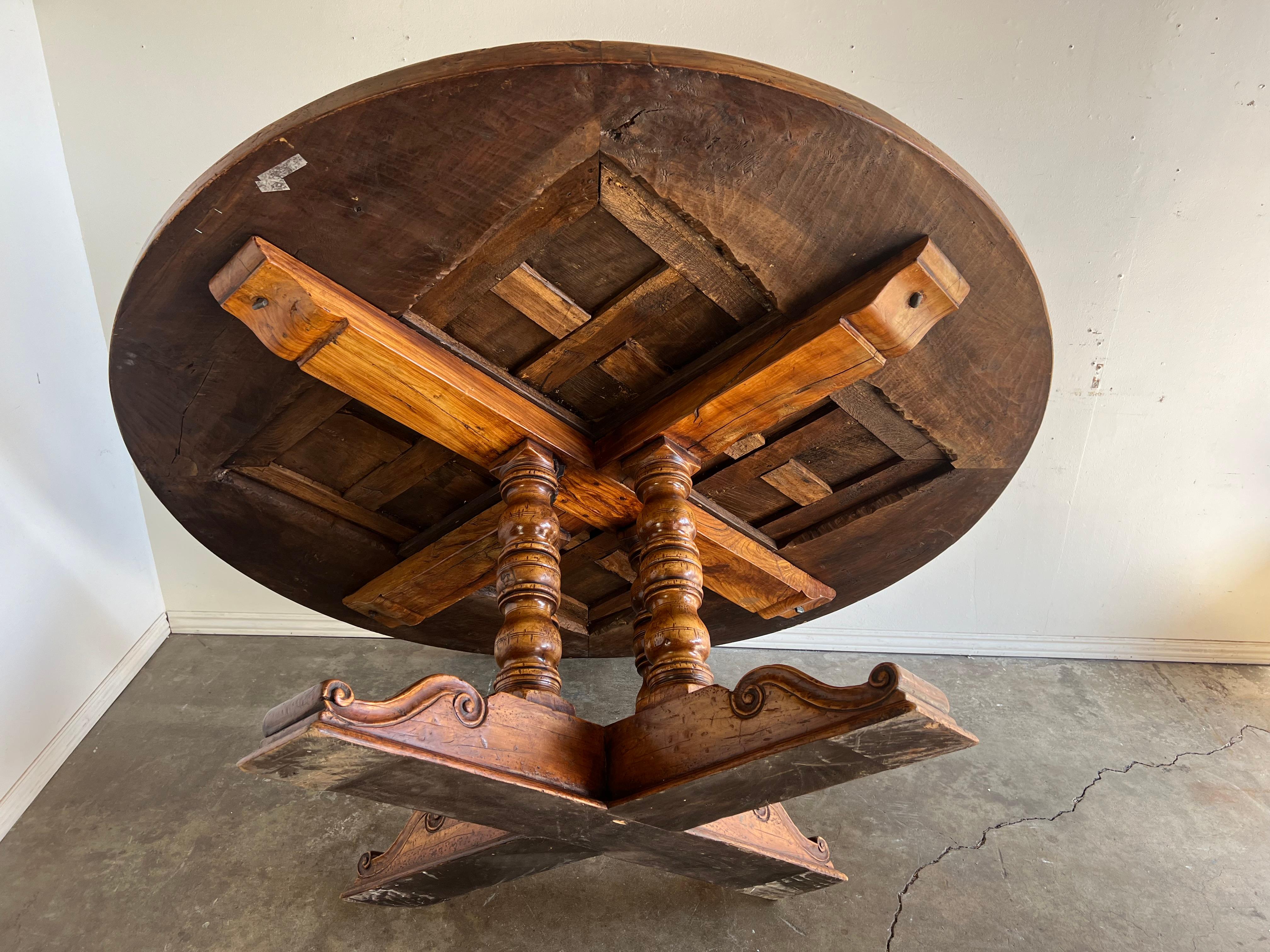 19th Century Round Inlaid Dining Table 11
