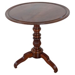 19th Century Round Mahogany Tilt-Top Pedestal Table