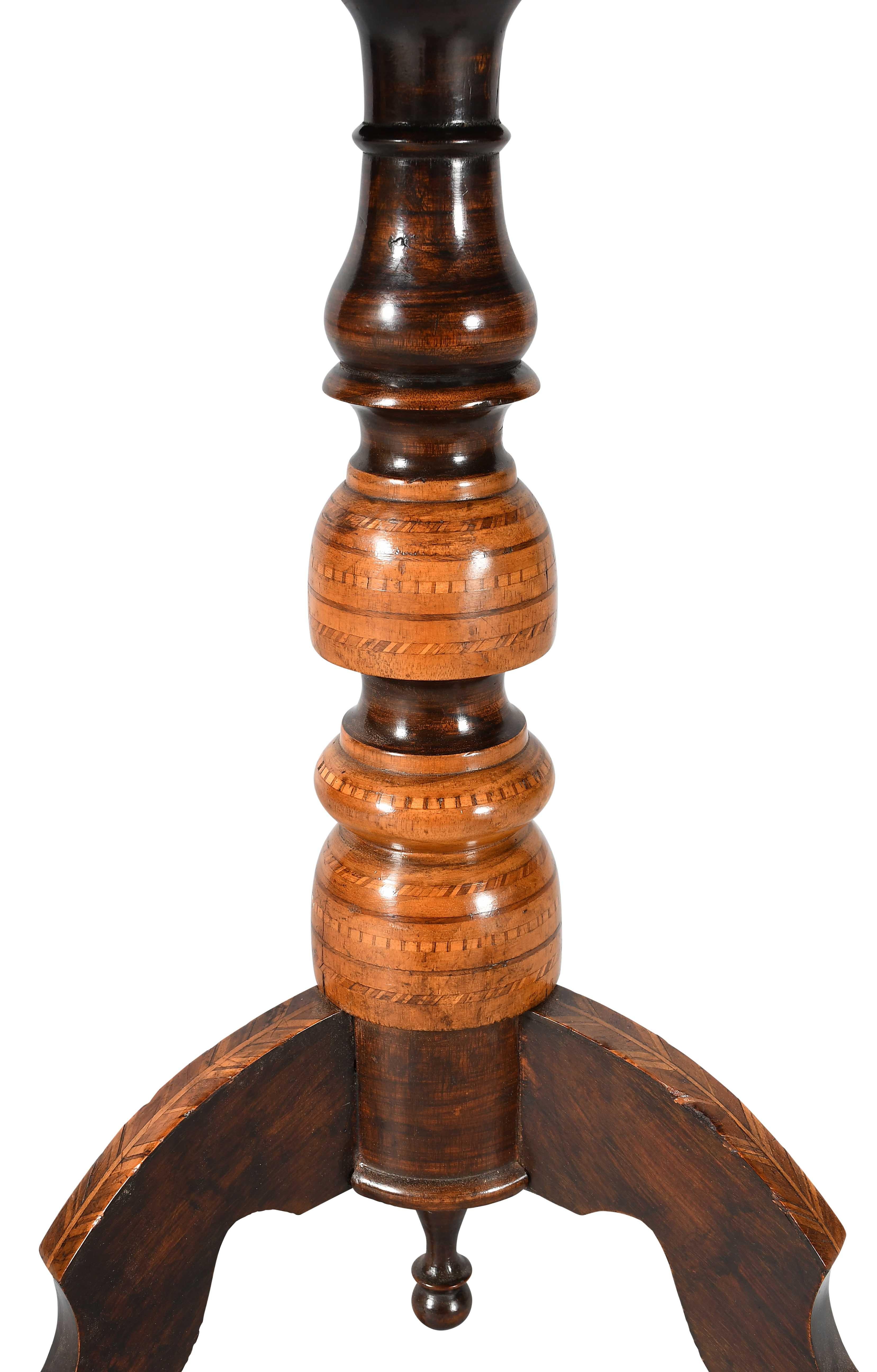 Italian 19th Century Round Parquetry Sorrento Table For Sale