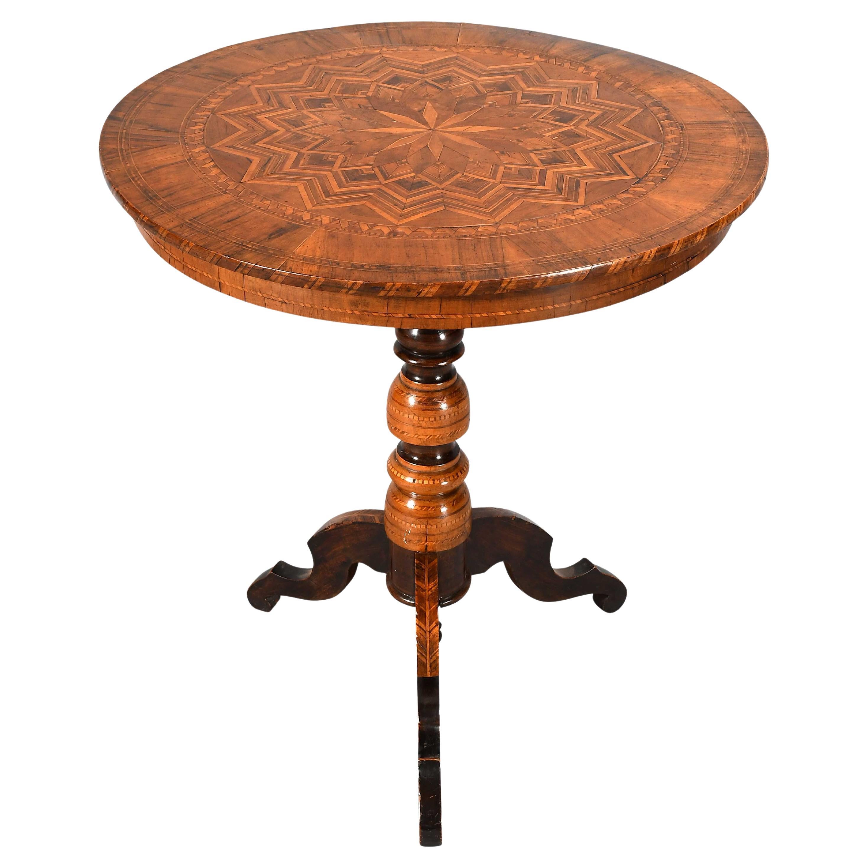 19th Century Round Parquetry Sorrento Table For Sale