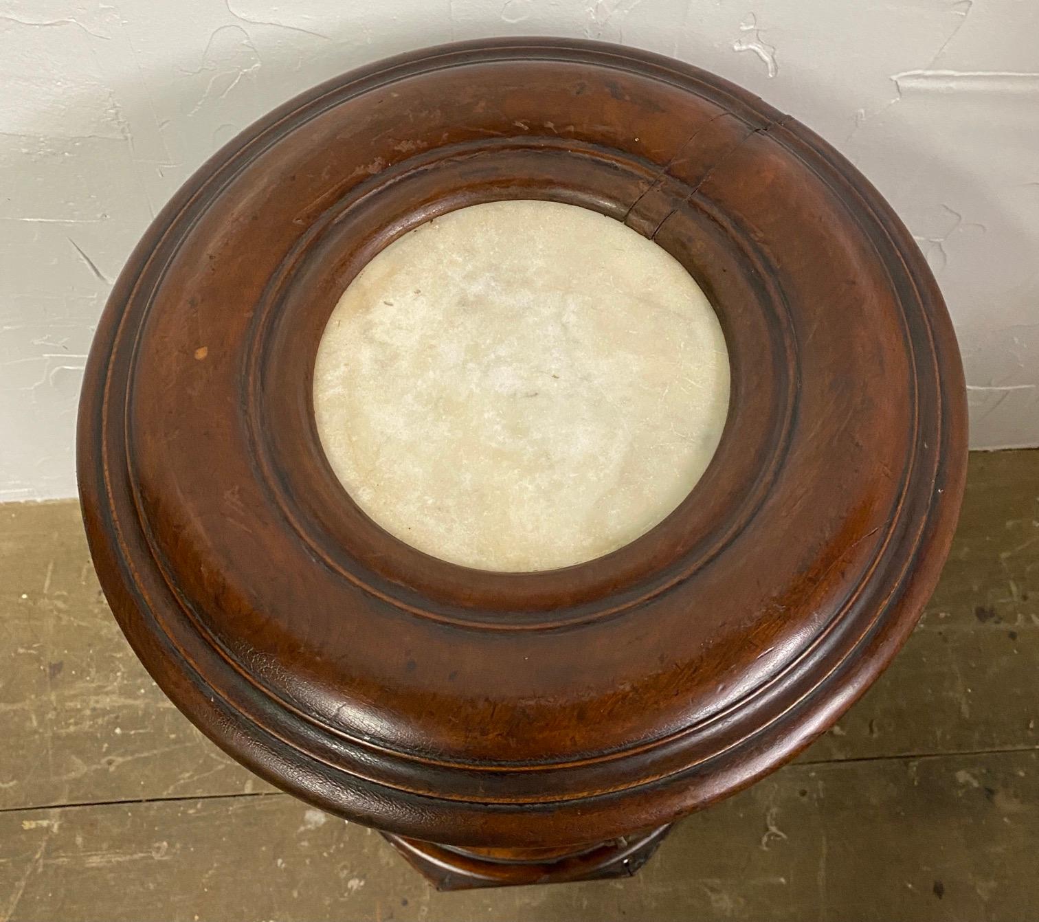 19th Century Round Pedestal Pot Cupboard Side Table In Good Condition For Sale In Sheffield, MA