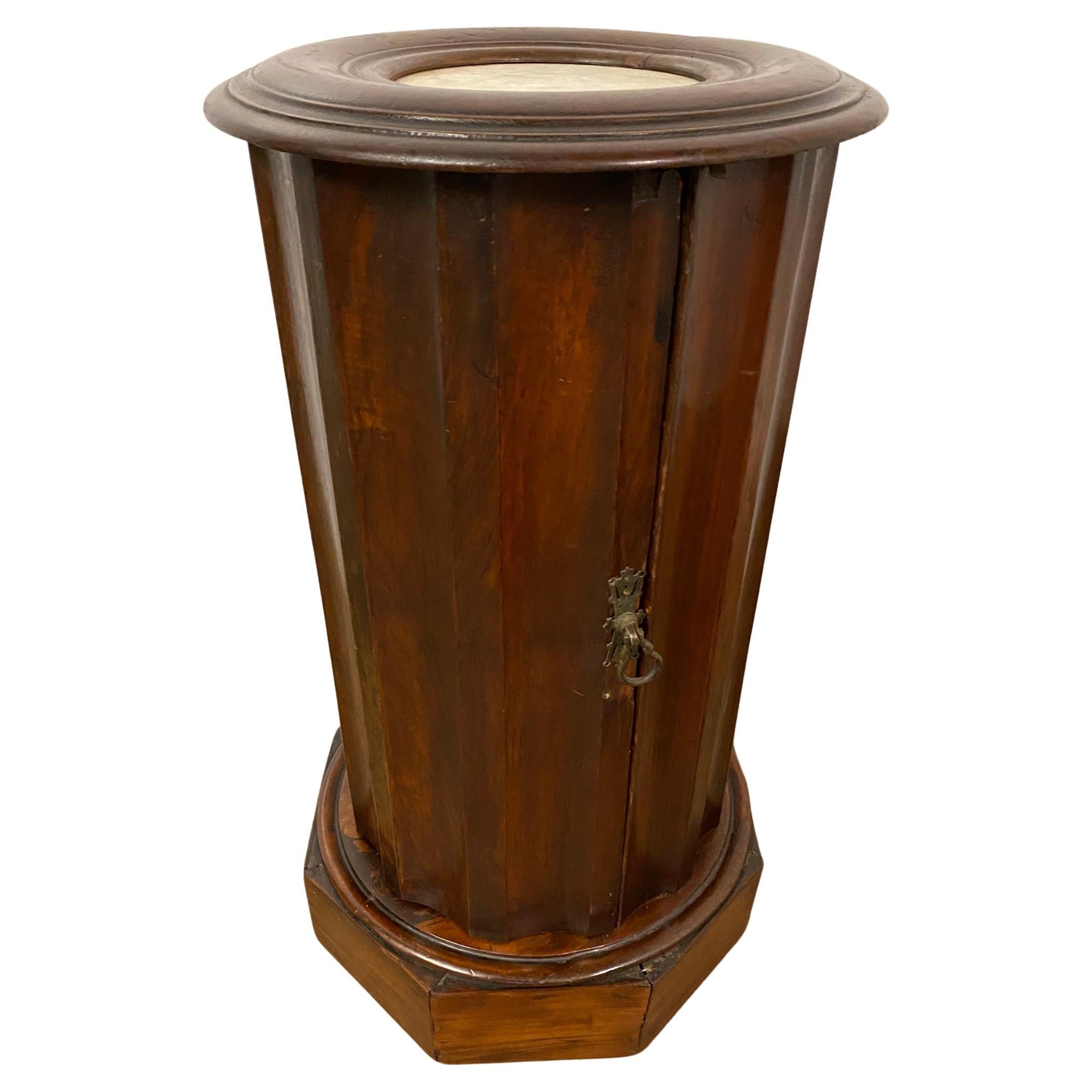 19th Century Round Pedestal Pot Cupboard Side Table
