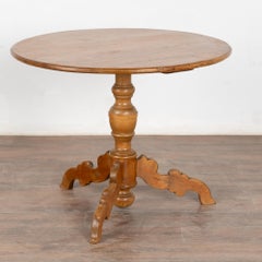 19th Century Round Pine Pedestal Side Table