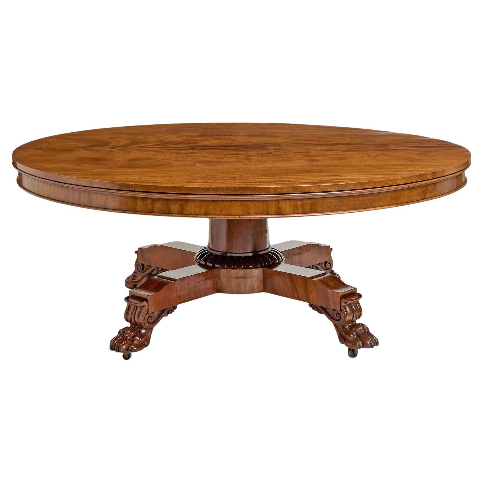 19th Century Round Regency Dining Table en venta