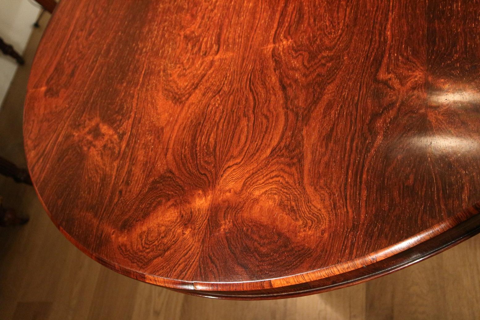 19th Century Round Rosewood Dining Room Table 1