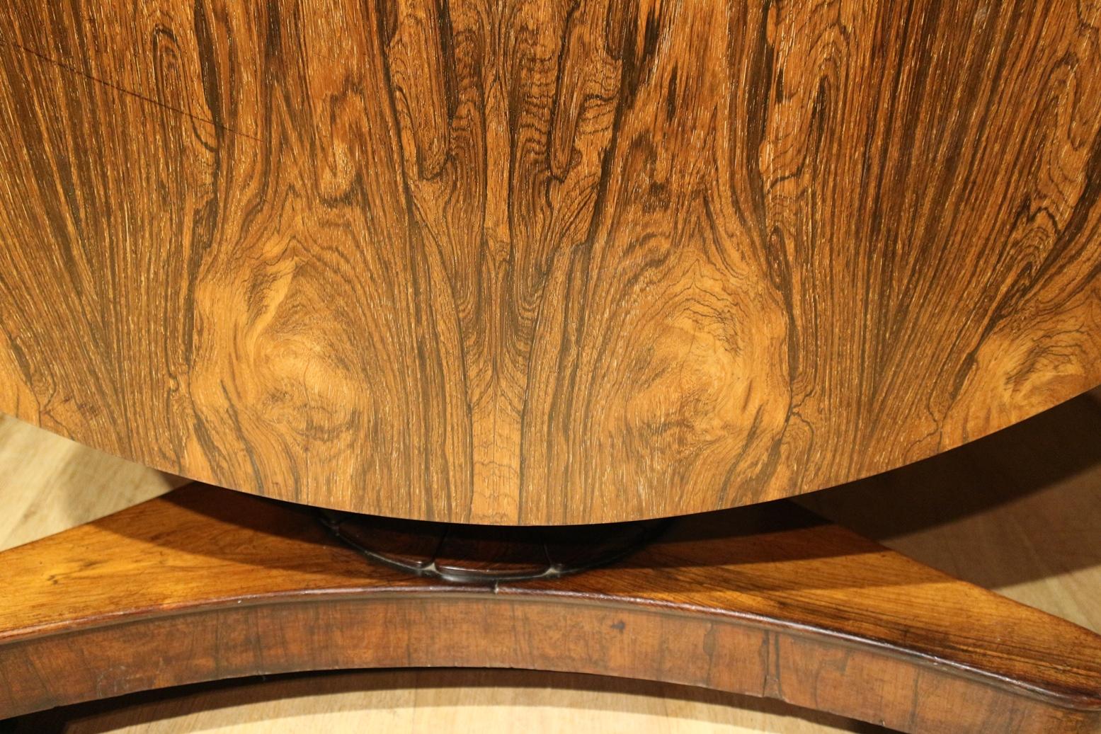19th Century Round Rosewood Dining Room Table 1