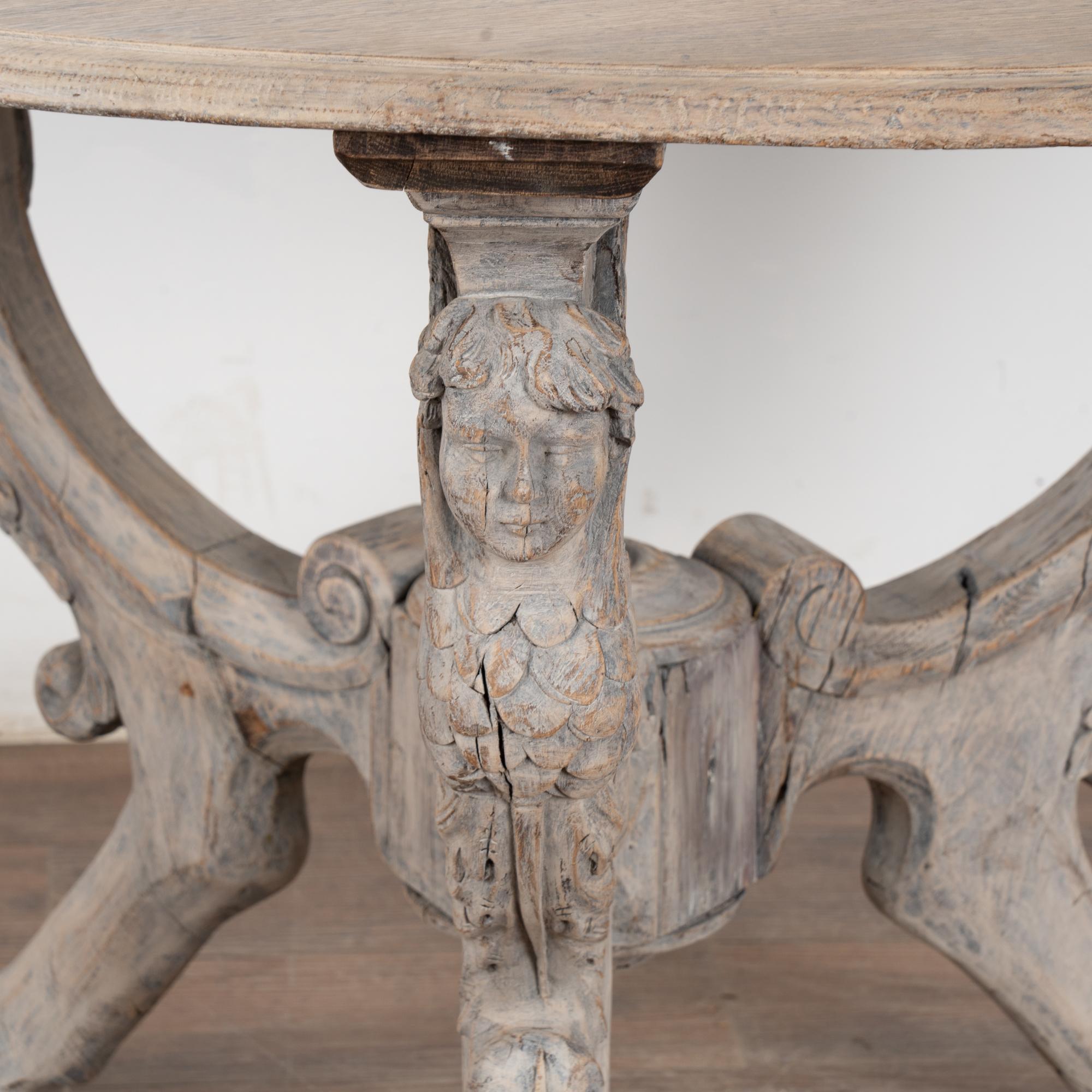 19th Century Round Swedish Oak Table 6