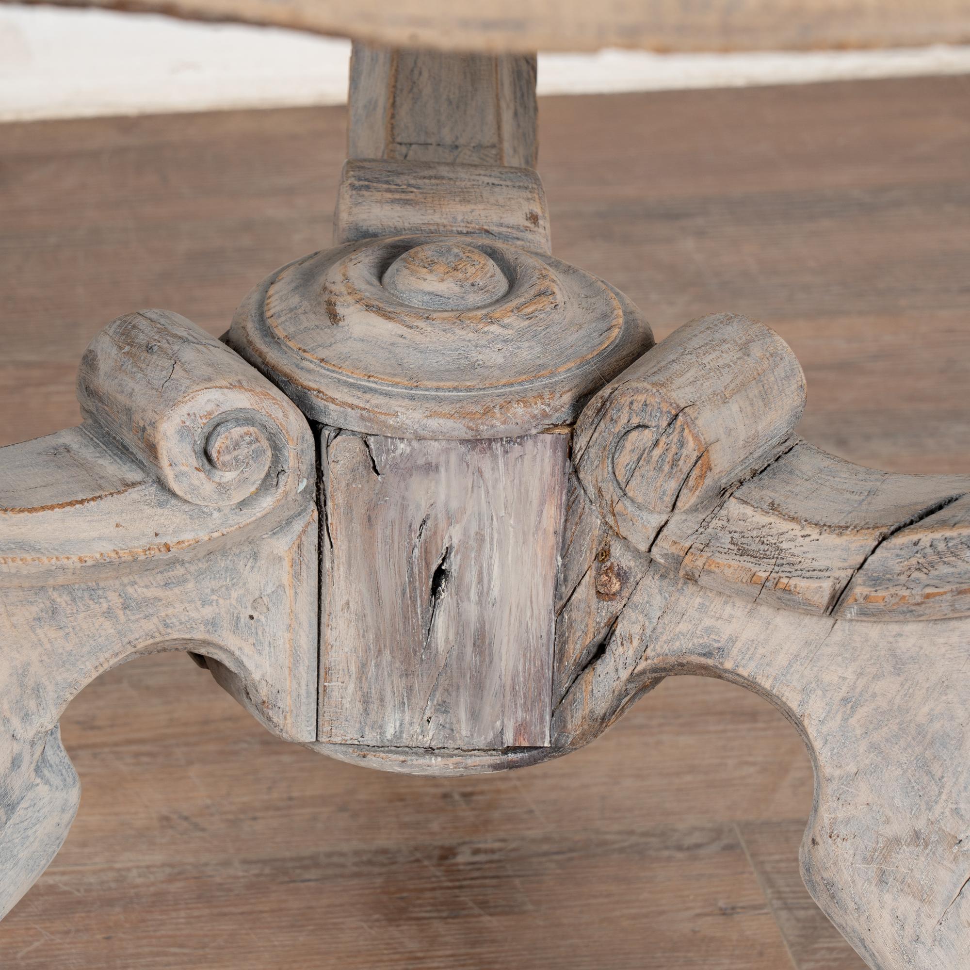 19th Century Round Swedish Oak Table 7