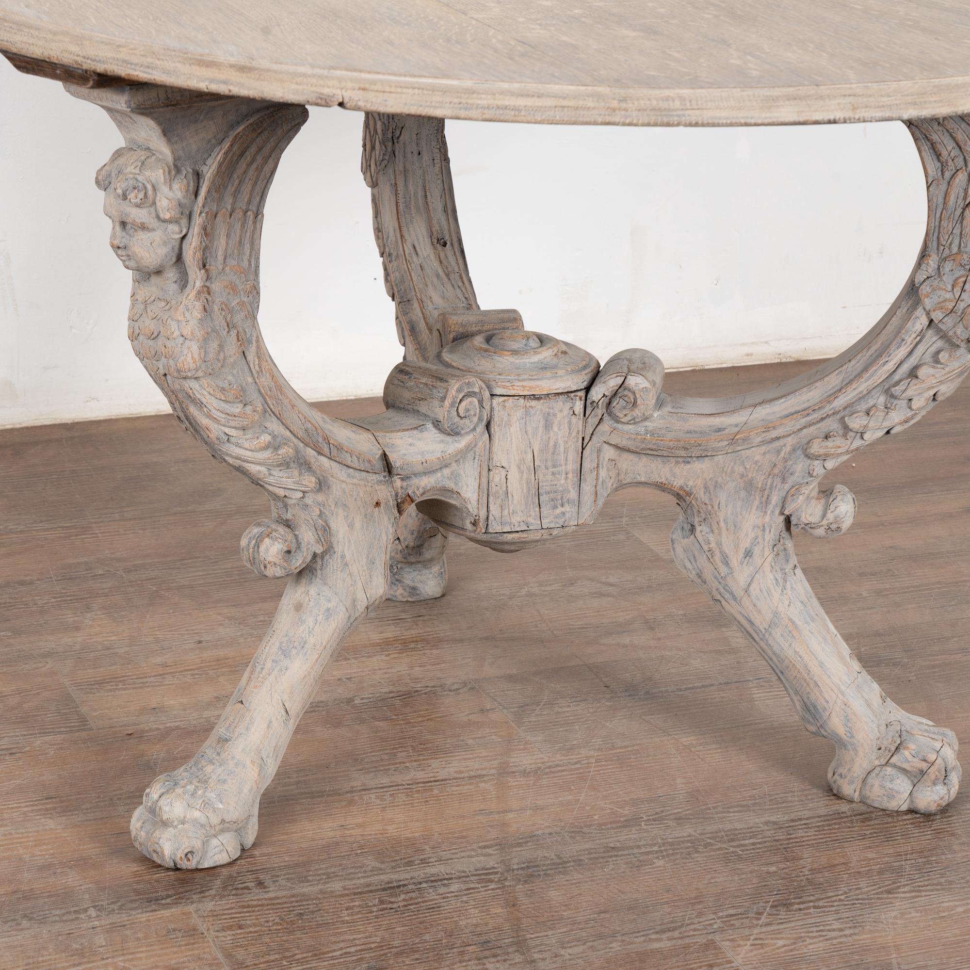 19th Century Round Swedish Oak Table 8