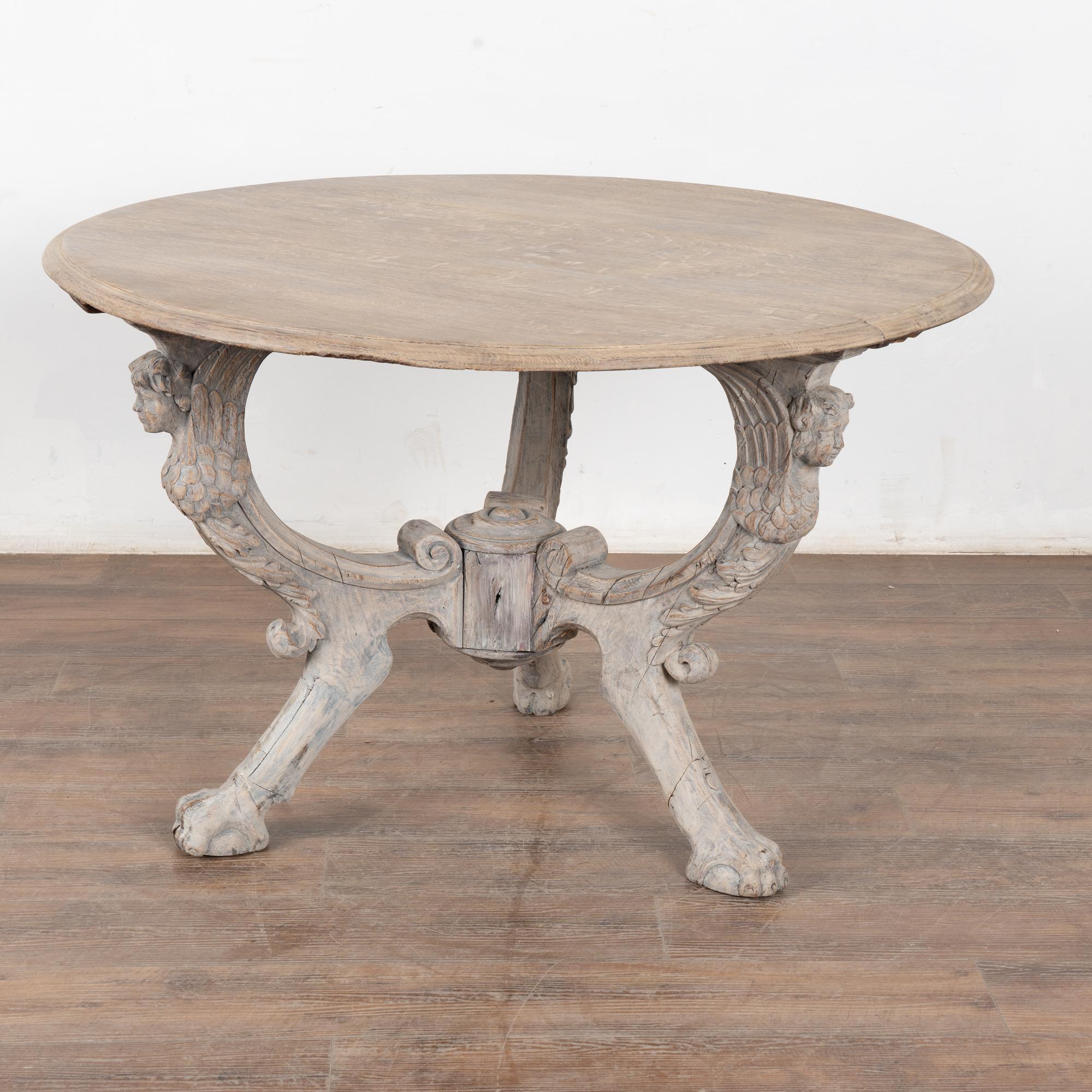 19th Century Round Swedish Oak Table 9