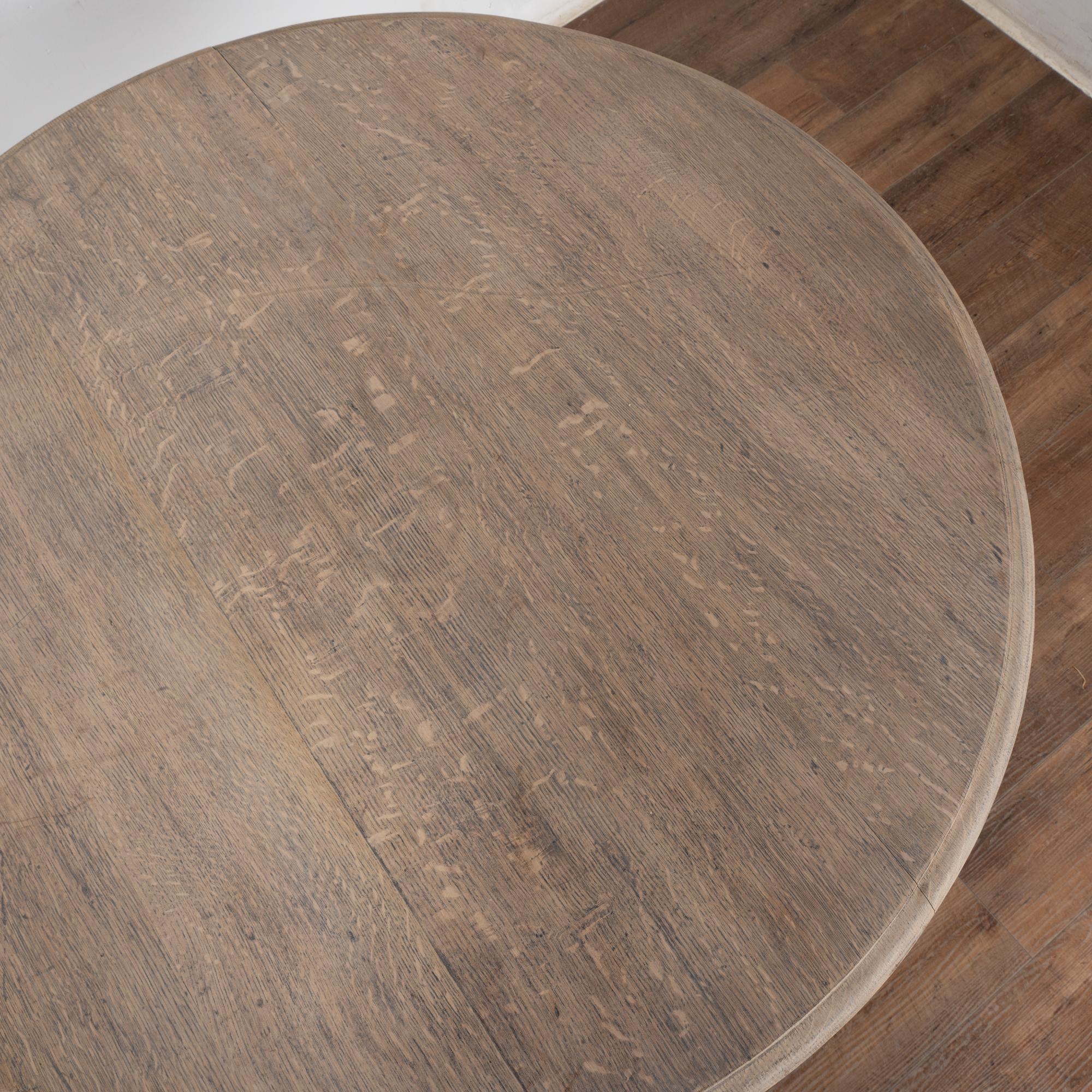 19th Century Round Swedish Oak Table 2