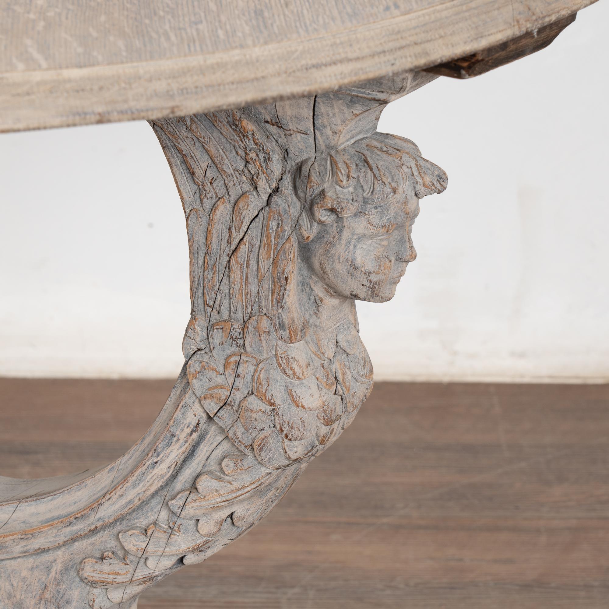 19th Century Round Swedish Oak Table 4