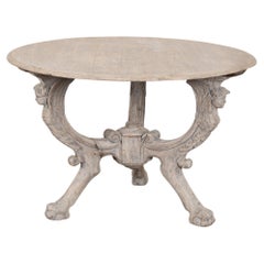 Antique 19th Century Round Swedish Oak Table