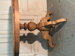 19th-Century Round Walnut Table with Detachable Top