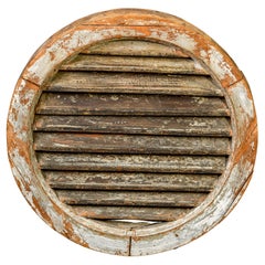 19th Century Round Wooden Vent with Original Paint