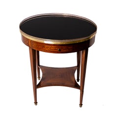 19th Century Rounded Gueridon Black Crystal Top Bronze Crown Table