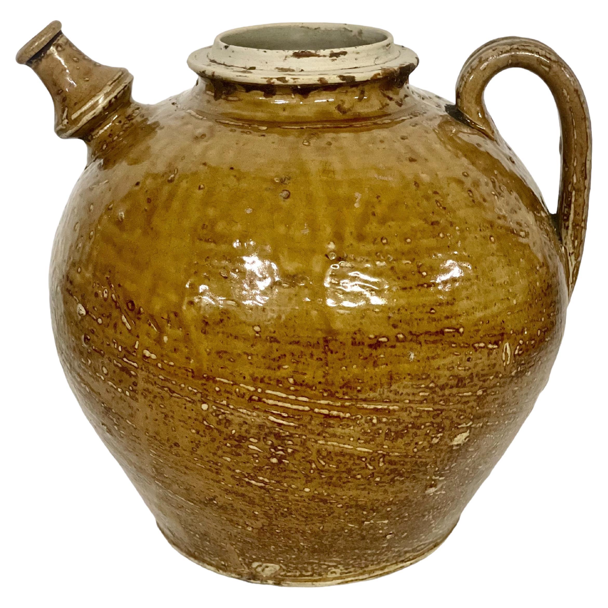 19th Century Rounded Walnut Oil Jar For Sale