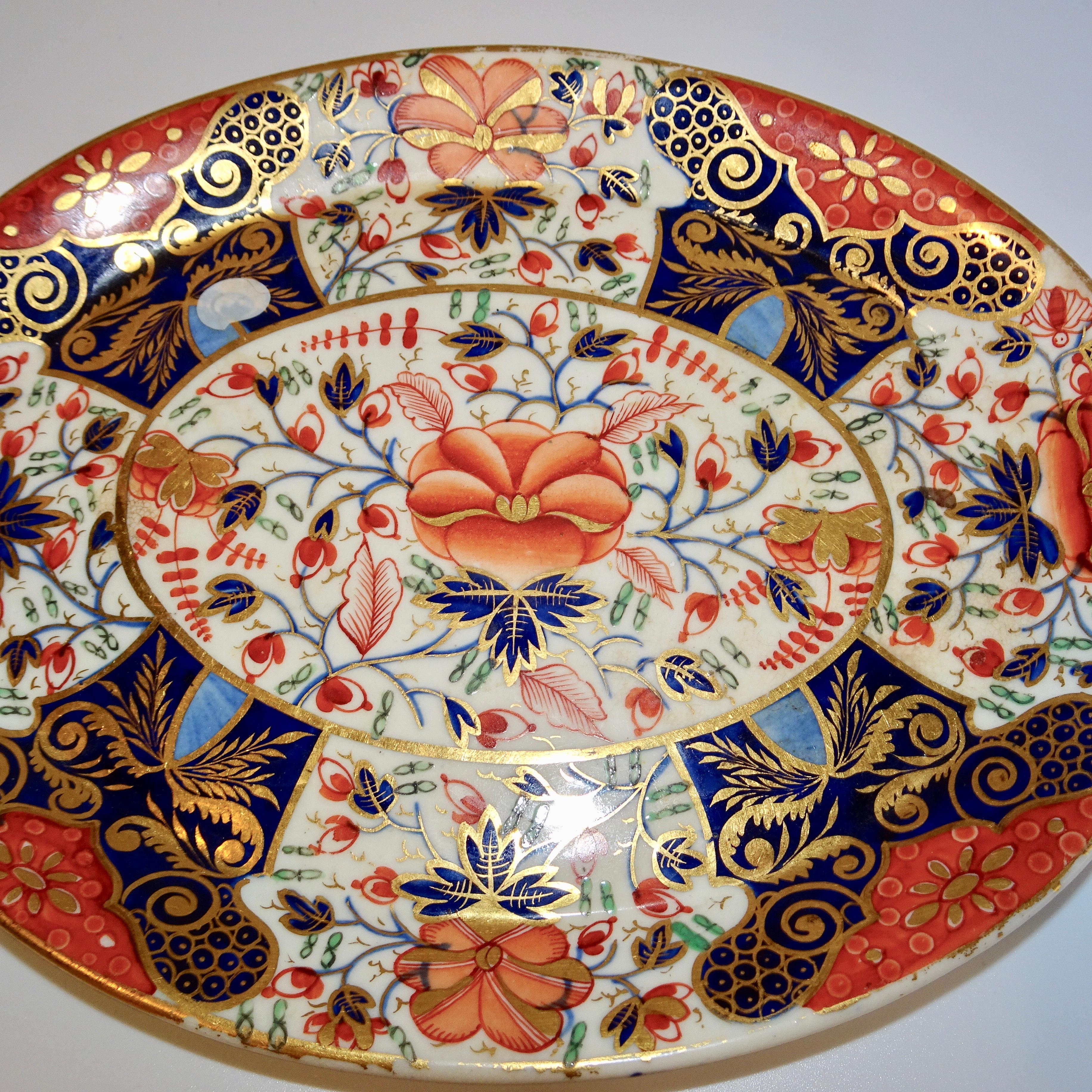 19th Century Royal Crown Derby Porcelain Imari Plate In Excellent Condition In Nashville, TN