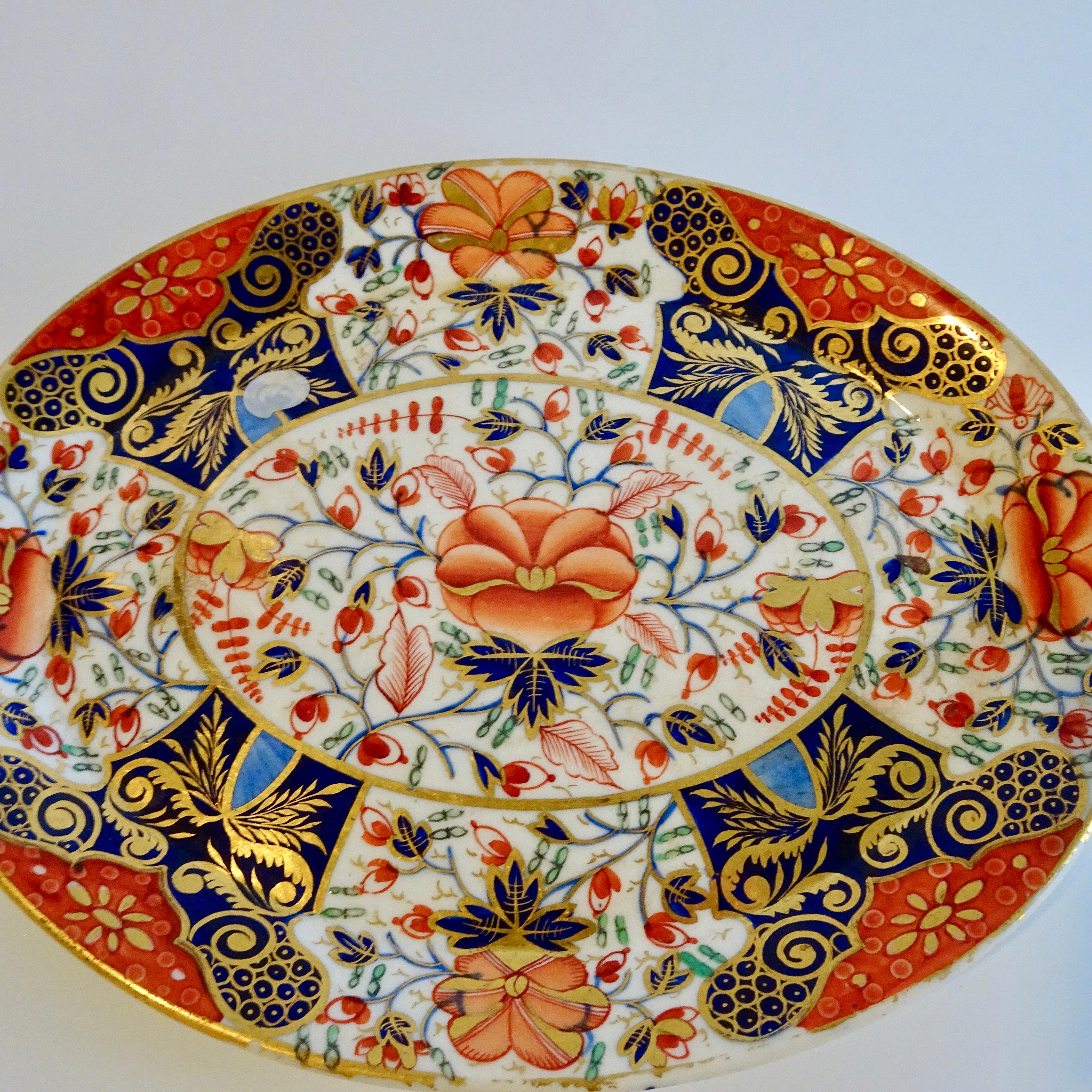 19th Century Royal Crown Derby Porcelain Imari Plate 1