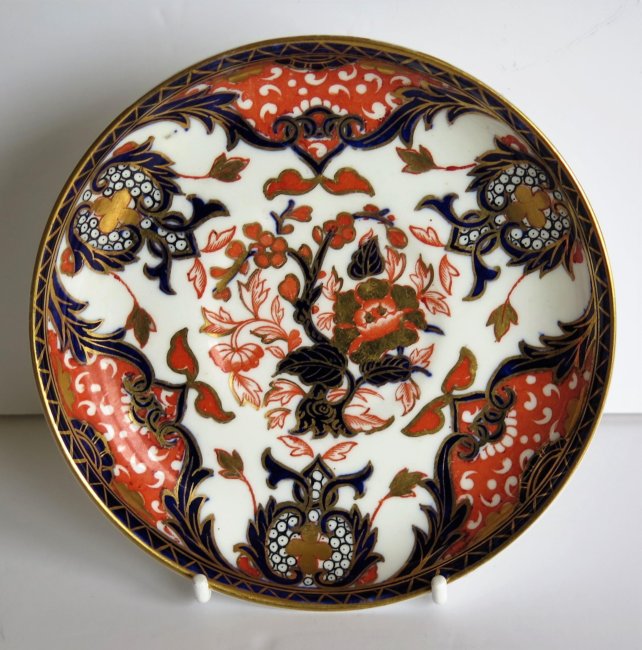 19th Century Royal Crown Derby Porcelain Trio in Old Japan Pattern, circa 1890 3