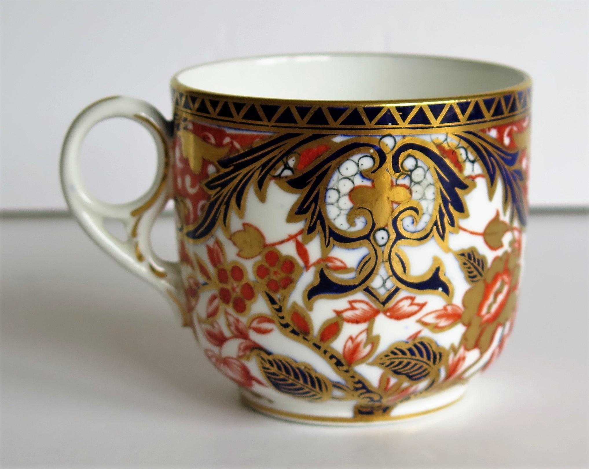 19th Century Royal Crown Derby Porcelain Trio in Old Japan Pattern, circa 1890 5