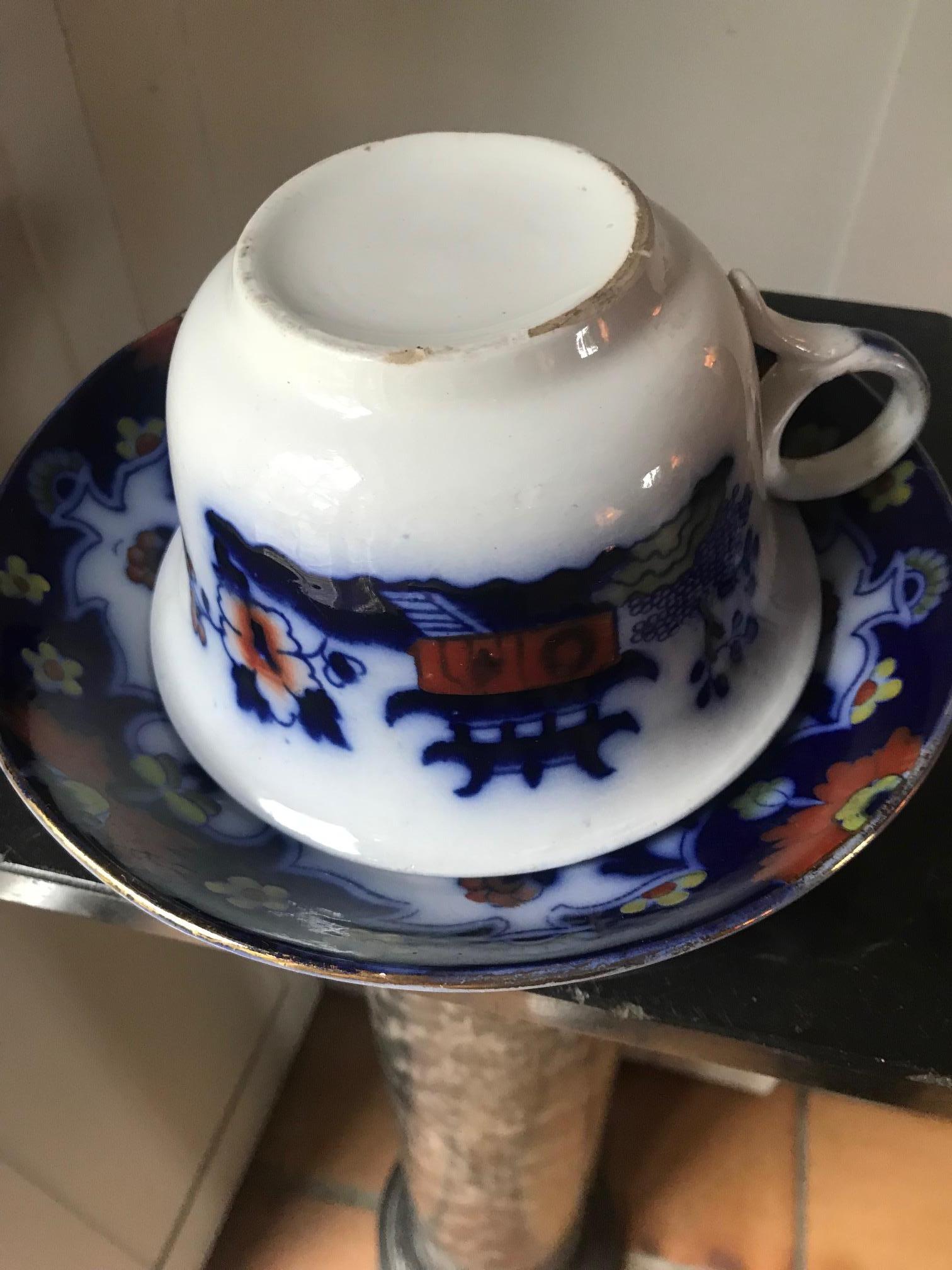 19th Century Royal Staffordshire Large Cup and Saucer For Sale 5