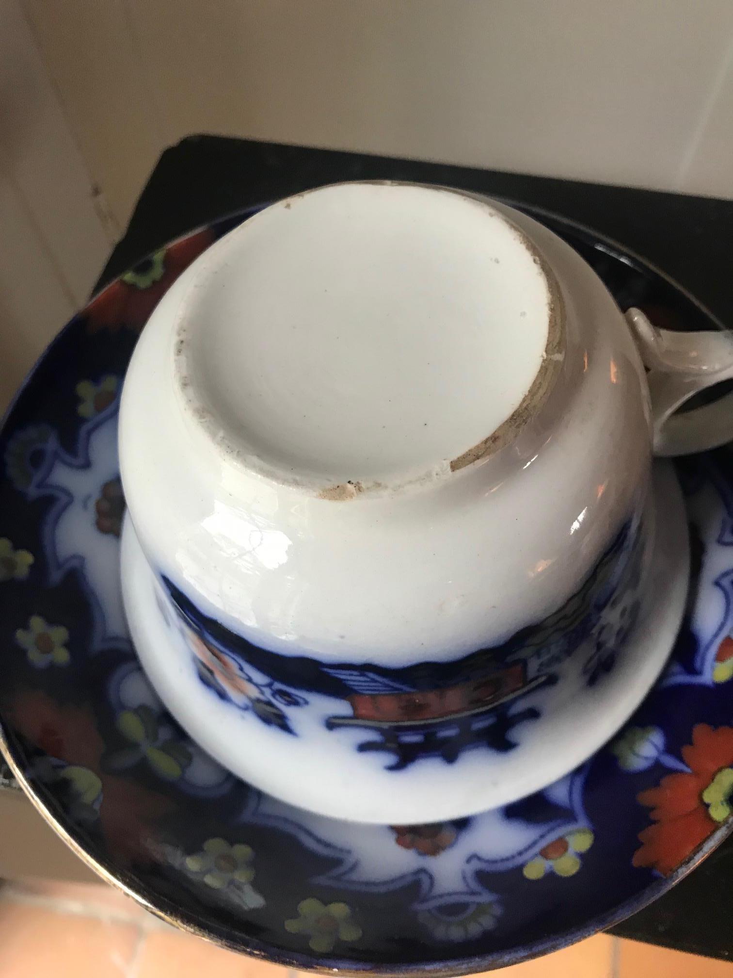 19th Century Royal Staffordshire Large Cup and Saucer For Sale 6