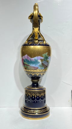 19th Century Royal Vienna Neoclassical Porcelain Ewer on Stand