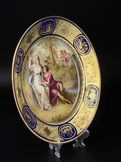 19th Century Royal Vienna Porcelain Cabinet Plate “Rinaldo and Armida” by F. Ott