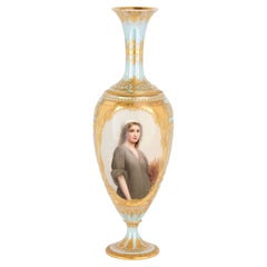19th Century Royal Vienna Porcelain Cabinet Vase Depicting Ruth